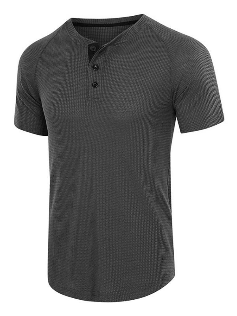 T-shirty Męskie Casual Z Okrągłym Dekoltem Krótkimi Rękawami I Dużymi Rozmiarami - Głęboki Szary