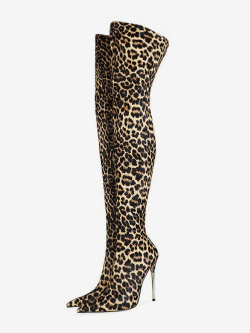 Damskie Buty Na Wysokim Obcasie W Panterkę