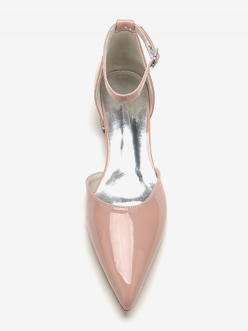 Damskie Buty Ślubne Na Płaskiej Podeszwie Patent Pu Górny Szpiczasty Nosek - Żółty / Czerwony