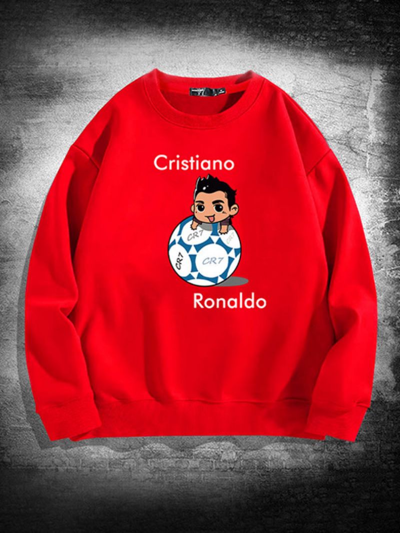 Męska Bluza Ronaldo Z Długimi Rękawami - Czerwony