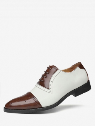 Męska CZapka Z Daszkiem Brogue Oxfords Suknia Ślubna Oxford Wizytowe Buty Białe