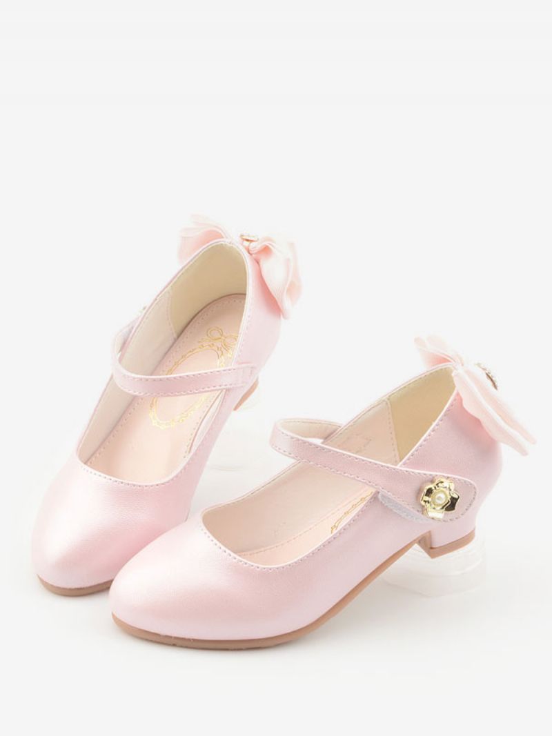 Buty Dziewczęce W Kwiaty CZarne Ze Skóry Pu Dżetów Imprezowe Dla Dzieci - Różowy