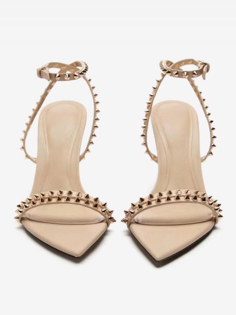 Damskie Buty Na Średnim Obcasie Z Odkrytymi Palcami Szpilka Street Wear Morelowe CZółenka - Jasny Zółty