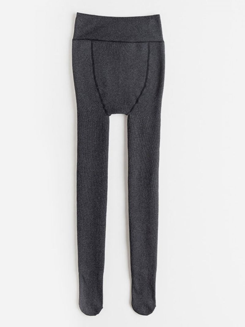 Legginsy Damskie Slim 400g Rajstopy Zimowe Ciepłe Pończochy - Głęboki Szary