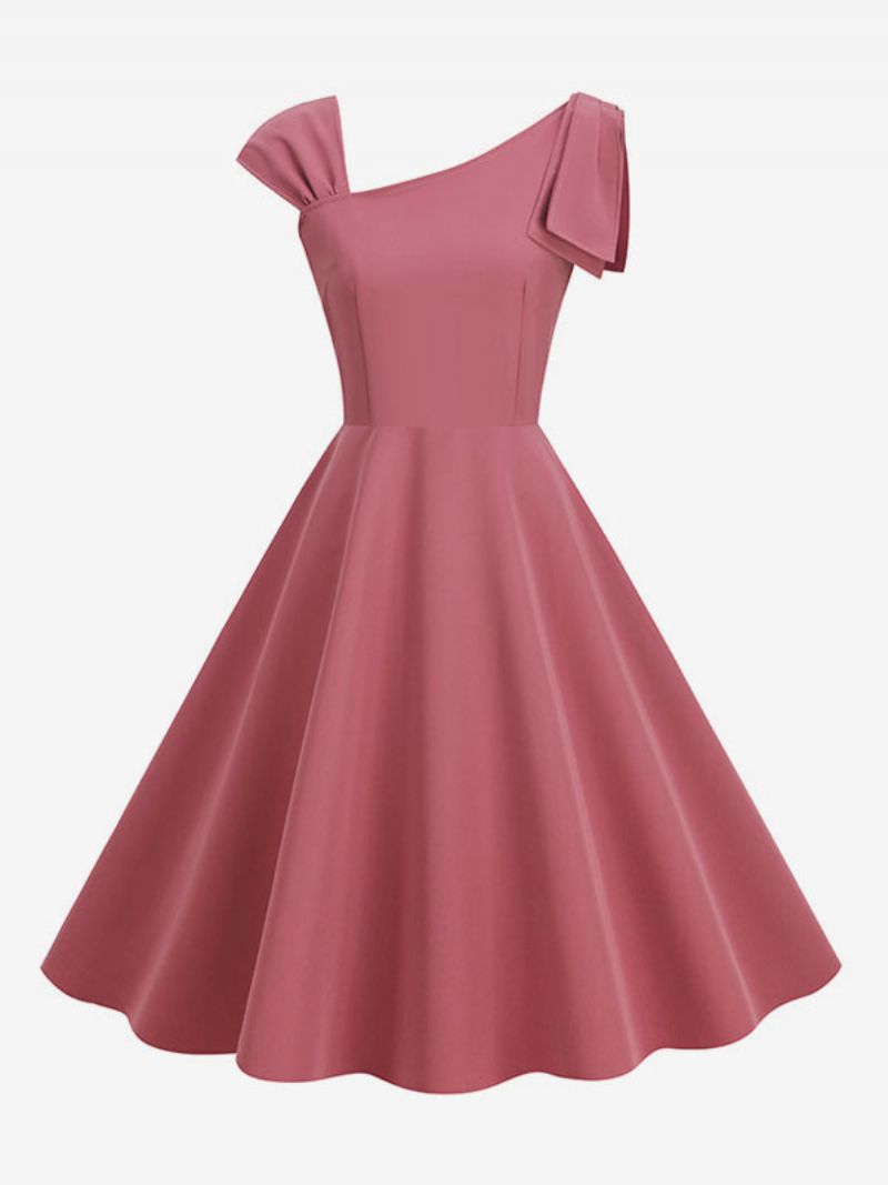 Damska Sukienka W Stylu Retro Z Lat 50 Xx Wieku Audrey Hepburn Bez Rękawów Średnia Rockabilly